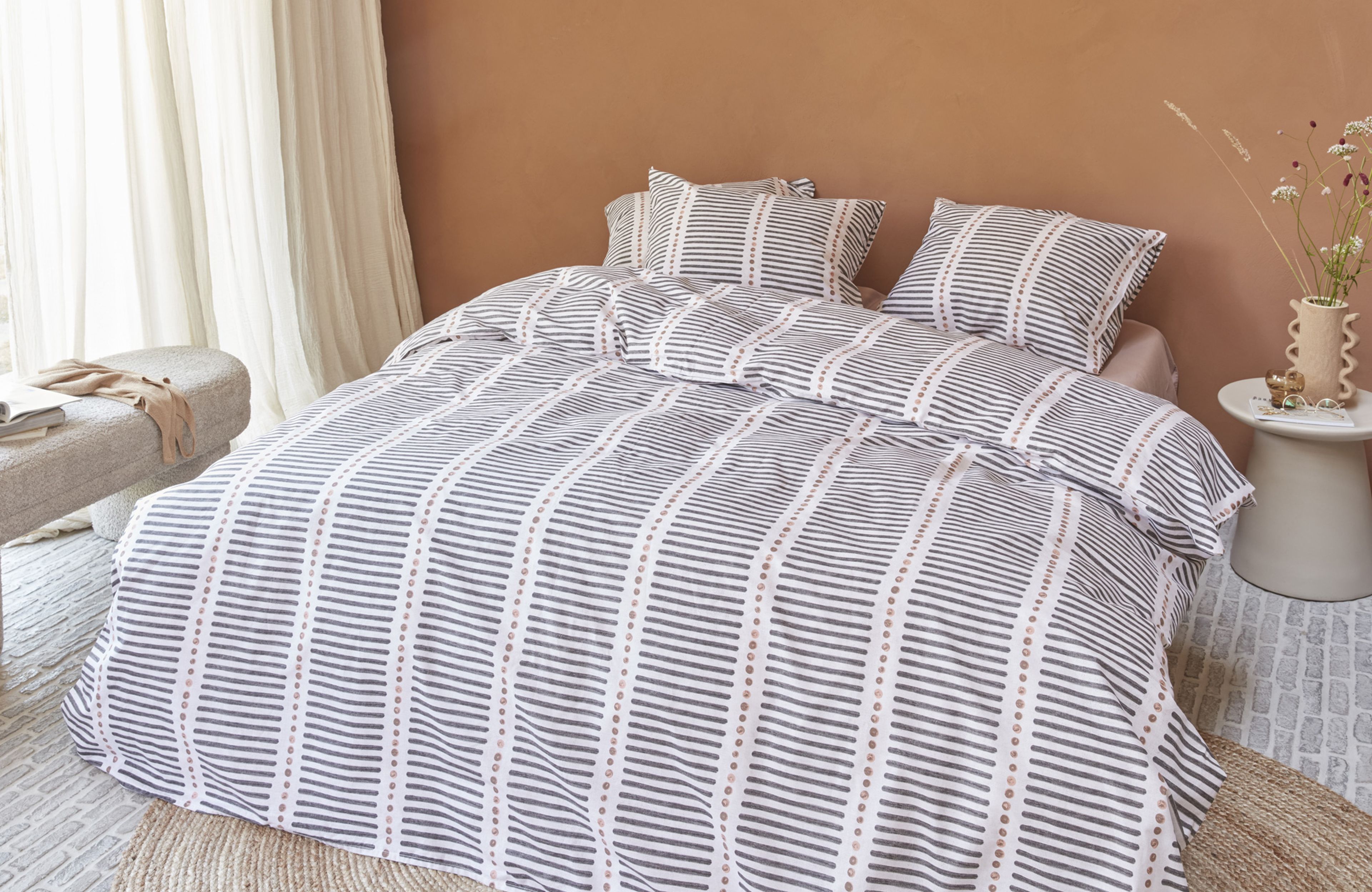 vtwonen Stip en Stripe Dekbedovertrek Blush