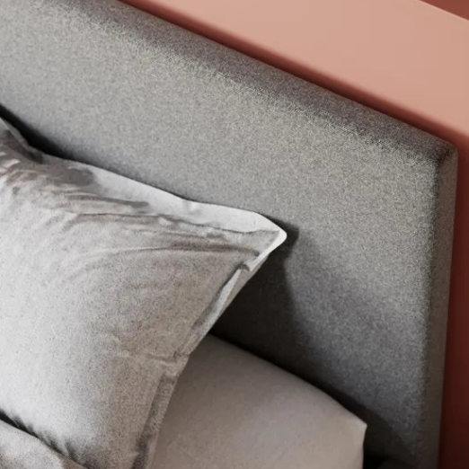 Strak gestoffeerd hoofdbord